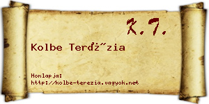 Kolbe Terézia névjegykártya