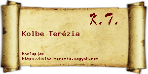 Kolbe Terézia névjegykártya